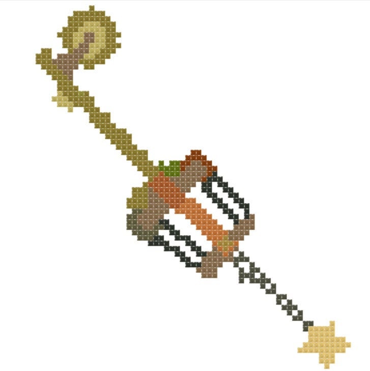 Kingdom Hearts Wishing Star Keyblade Pdf Cross Stitch Pattern Etsy