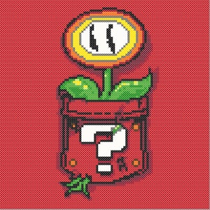 Fire Flower Cross Stitch PDF Pattern, Mario, Super Mario Fire Flower, PDF, Cross Stitch Pattern