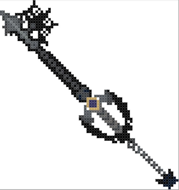 Kingdom Hearts Oblivion Keyblade PDF Cross Stitch Pattern Etsy France