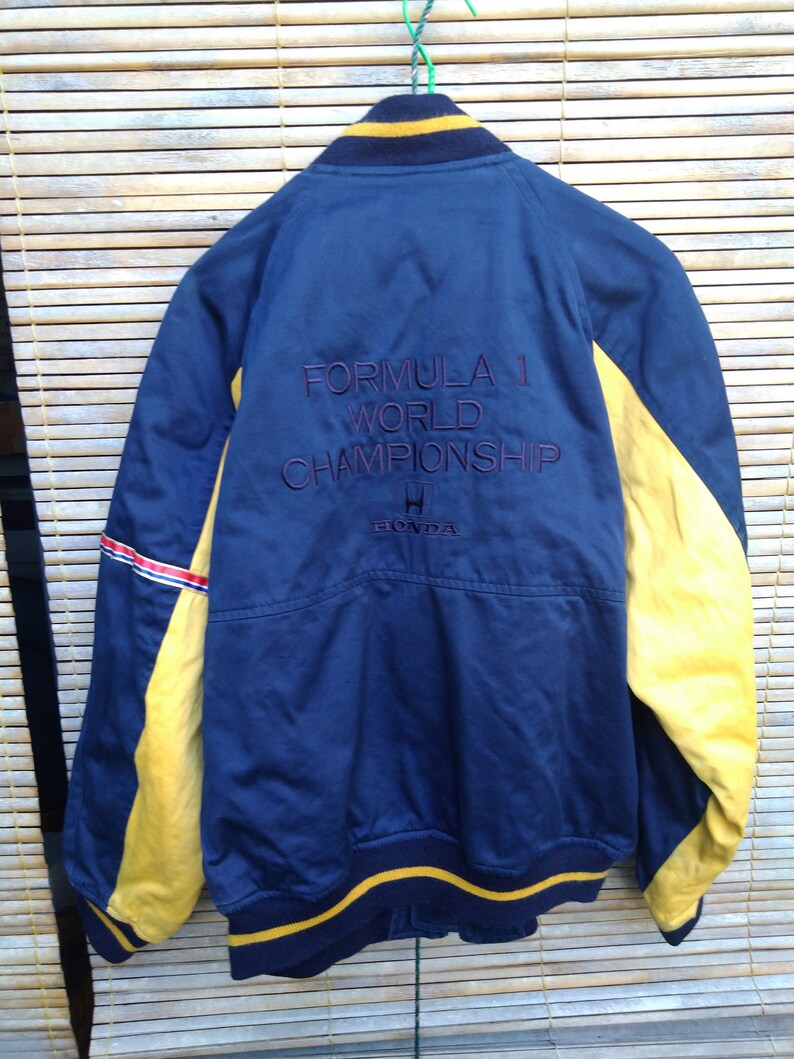 Vintage Honda F1 Racing Jacket Blue Yellow Not Mugen Power Nascar F1 ...