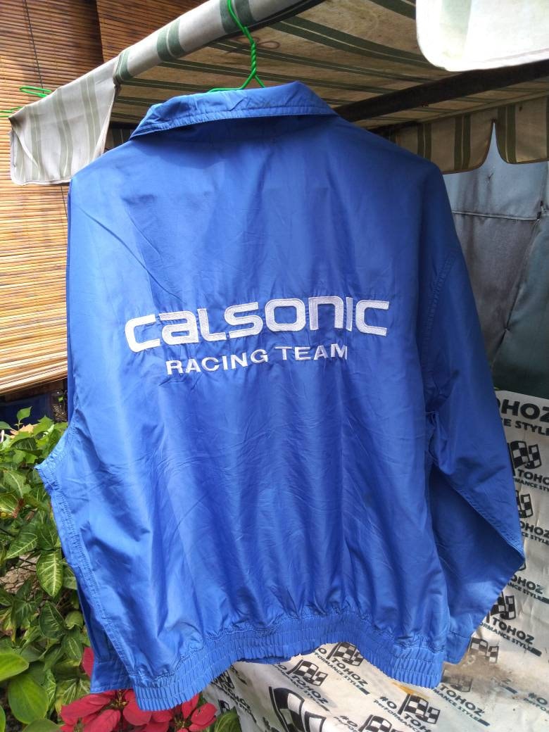CALSONIC RACING TEAM ナイロンブルゾン 日本製 美品 Racing!!! Vintage 90s CALSONIC RACING TEAM Nissan Nismo Bomber