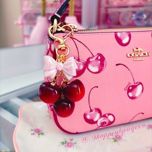 Coquette CHERRIES Bag Charm. - Etsy