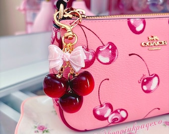 Coquette CHERRIES bag charm.