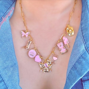 Pink Queen charms necklace.