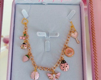 Pink summer loving charm bracelet.