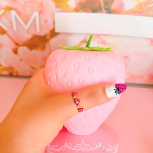 Strawberry adjustable ring