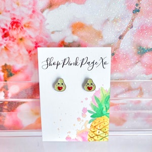 Avocado earrings, summer earrings, fruit earrings, festival earrings.