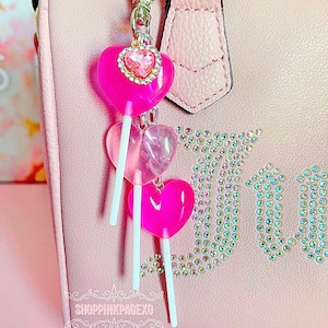 Heart lollipops keychain