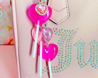 Heart lollipops keychain