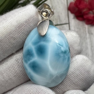 Luxurious Larimar Pendant for Positive Energy | Handmade with AAA Quality Larimar | Natural Healing Crystal