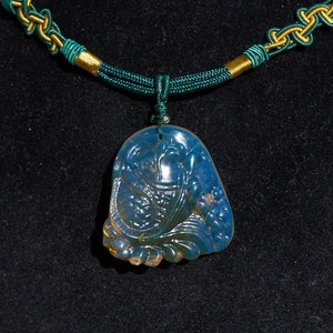 Authentic dominican  Blue Amber Pendant , Blue Amber handmade carving koi fish pendant polished on adjustable rope