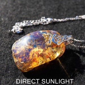 Dominican Blue Amber Stone Pendant: Authentic Cabochon, 9.8 grams