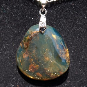 Blue Amber pendant , Dominican blue amber natural blue amber stone , blue amber dominica pendant diamond shape , natural deep blue amber