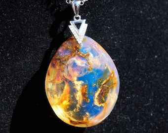 Dominican Blue Amber Pendant, authentic blue amber pendant, amber pendant Blue Amber Pendant