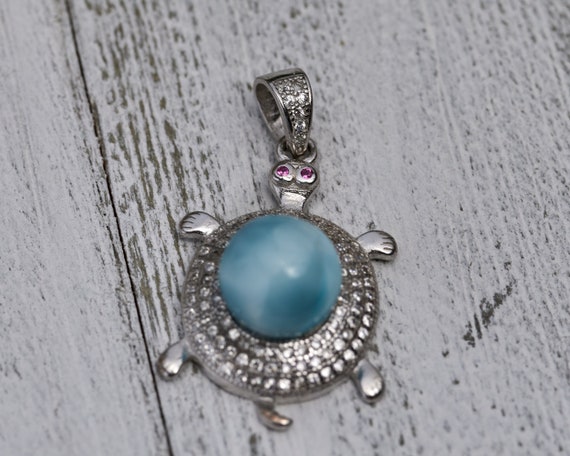 ドミニカ共和国 天然 ラリマー タコ ペンダントトップ