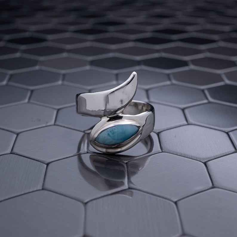 Unique Larimar Ring Handmade Larimar Jewelry Larimar Ring Top Quality Larimar 925 Sterling Silver Gift for Her Mother/'s Day Gift