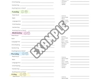 Homeschool Core and Noncore Hour Log Homeschool Log Homeschoolers Hour ...