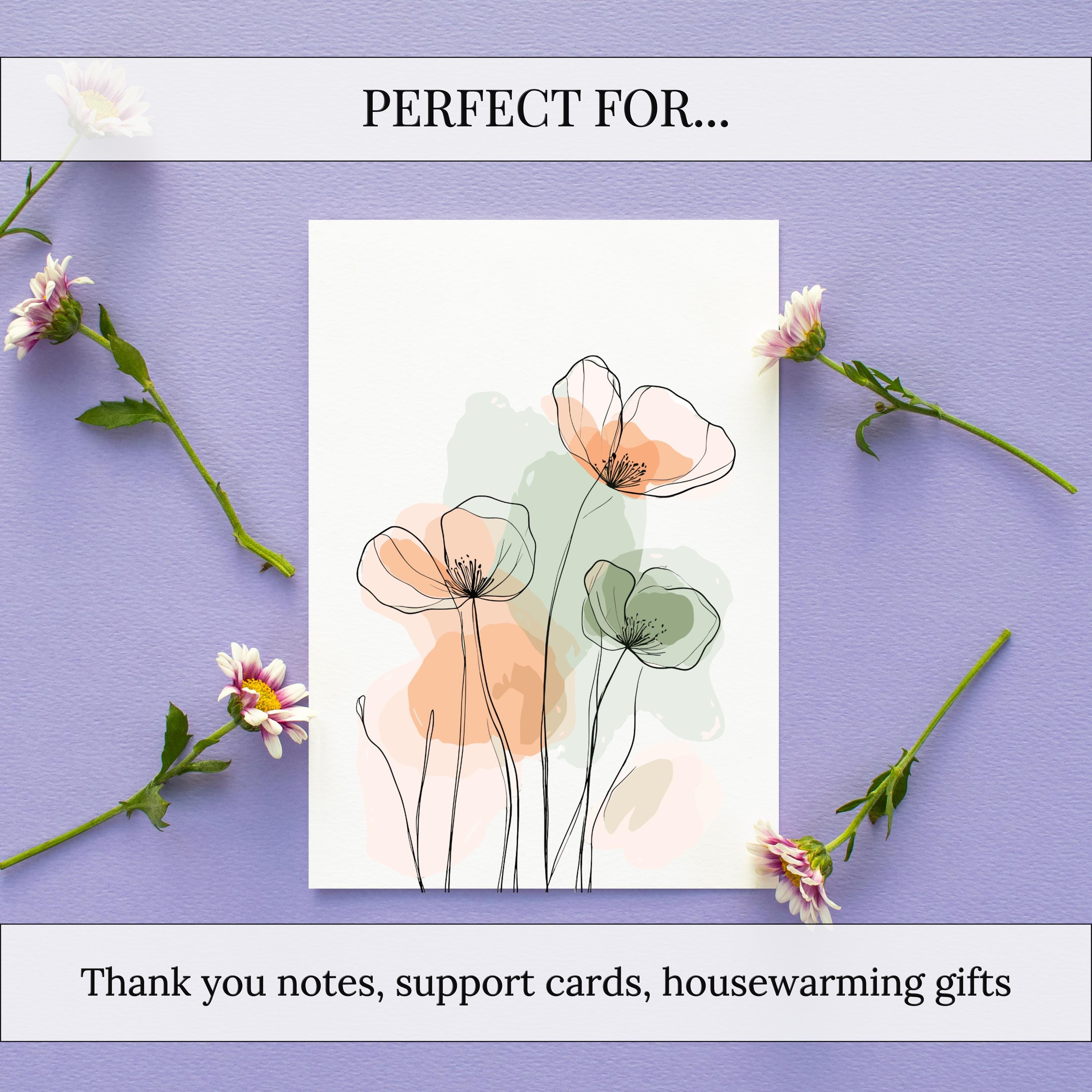 Sage Green Floral Greeting Cards Set of 6 – Volume 2 | Minimal ...