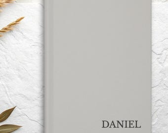 Personalized Minimalist Hardcover Journal – Custom Name Notebook, Unisex Neutral Journal