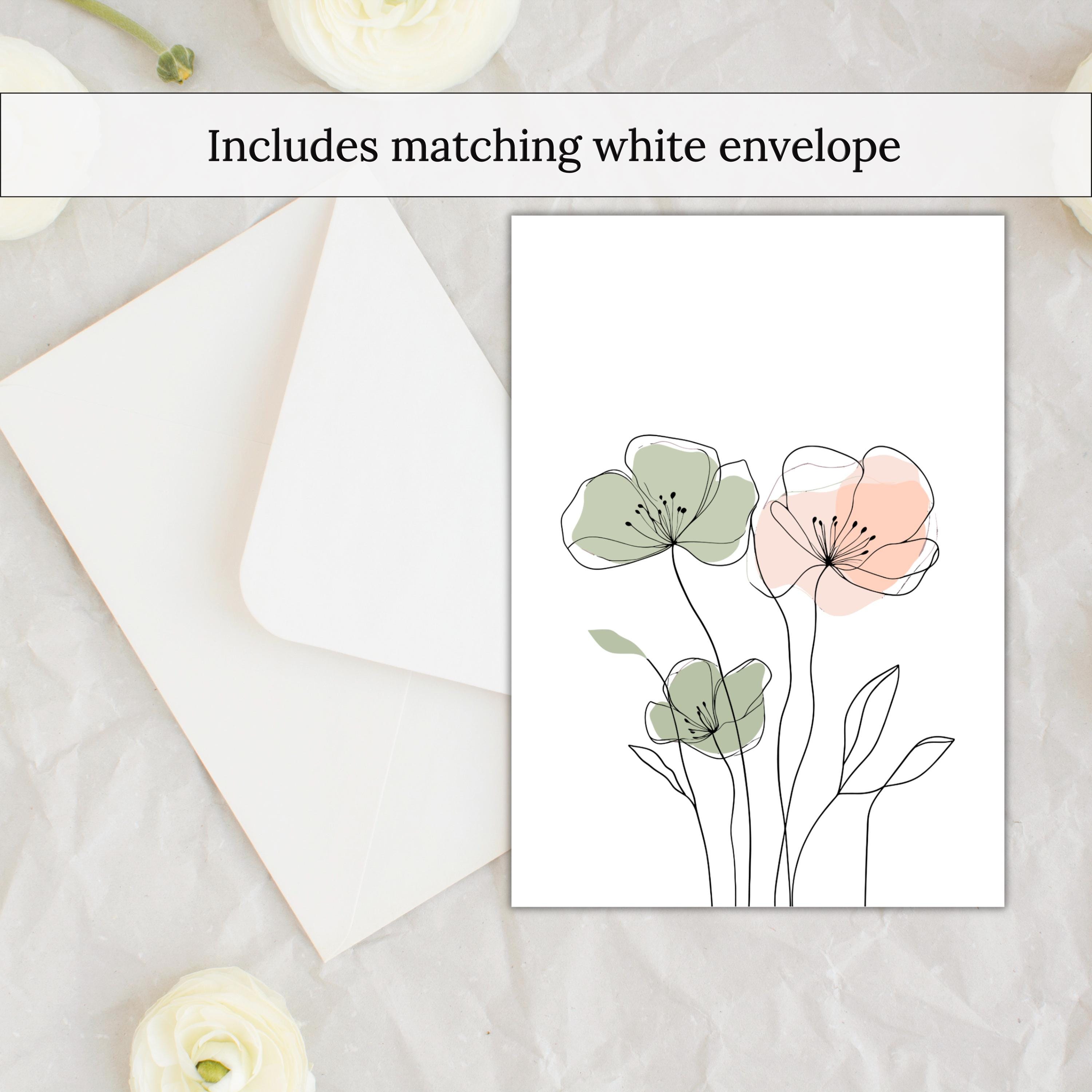 Sage Green Floral Greeting Cards Set of 6 – Volume 2 | Minimal ...