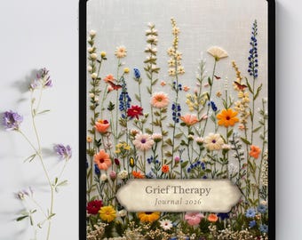 Guided Grief Therapy Journal | Self-Care Workbook (Instant Download PDF)