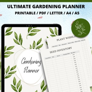 Gardening Planner, Printable Garden Organizer, Plant Planner, Garden Organizer, Garden Gift, Garden Notebook, Goodnotes, A4, A5, US Letter