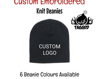 Custom Embroidered Beanie, Personalized Knit Toque, Custom Company Logo Embroidered Hat, Design Your Own Hat