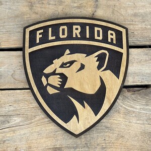 Hockey Team Logo Signs, Wooden Sports Team Sign, Hockey Wall Hanging