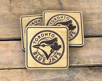 Baseball Team Coasters, Baseball Logo Wooden Coasters