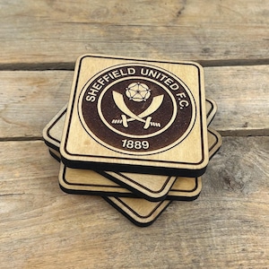 European Football Team Coasters, Wooden Premier League Team Coasters, Football Team Coasters