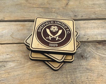 European Football Team Coasters, Wooden Premier League Team Coasters, Football Team Coasters