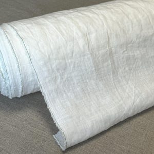 Linen fabric by meter or yard, Softened, pre-washed flax fabric Off-white for sewing