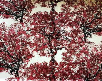 Tejido de algodón Tejido escandinavo Árbol tejido de lona de algodón Rojo oscuro Rojo burdeos rojo