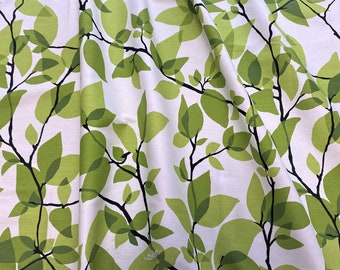 Rod pocket Cotton Curtains | Floral curtains | Kitchen Valance | Café curtains| Spring Green Leaf curtains | Custom curtains