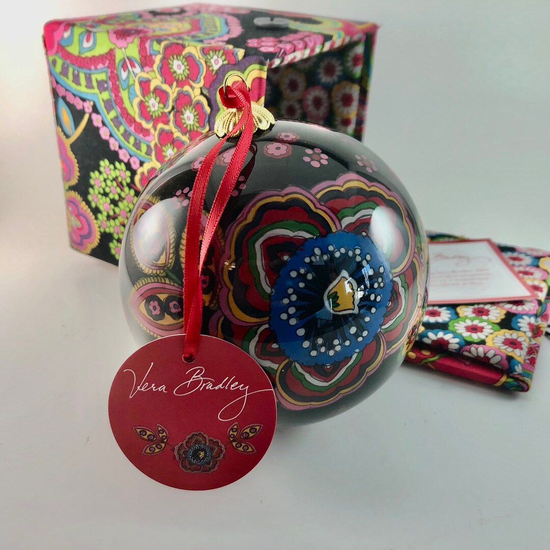 Vera Bradley Symphony in Hue Glass Christmas Ornament With Etsy
