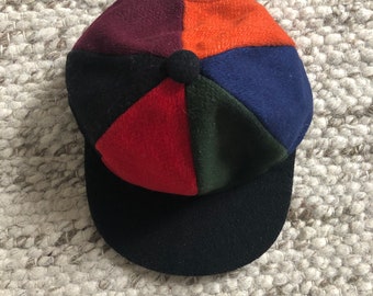 colorblock wool baseball cap