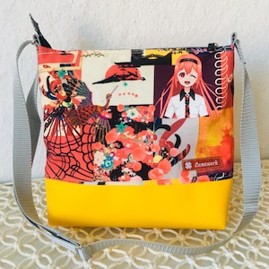 Crossbody, Umhängetasche, Tasche, bunt, gelb, Unikat, Handarbeit, Lanawerk
