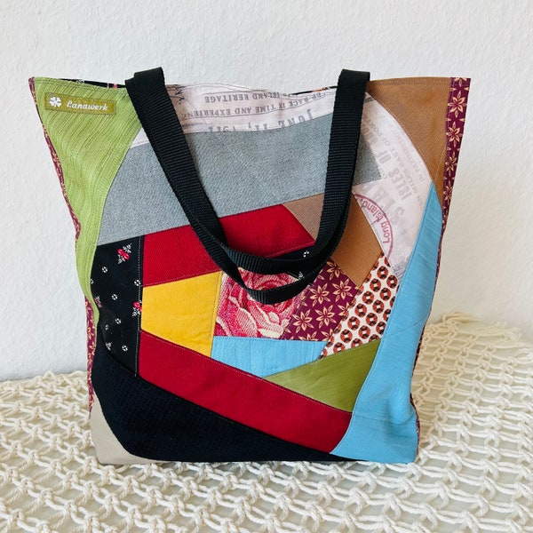 Patchwork-Tasche, groß, Handmade, Lanawerk