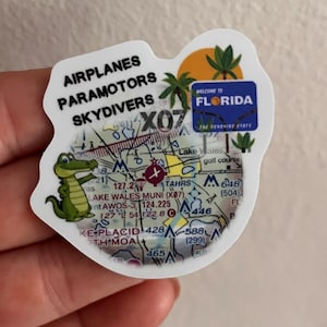 Florida Airport - Lake Wales - XO7 - Skydive Paramotor Airplane Sectional Chart Sticker