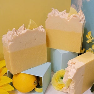 Lemon Pound Cake Soap / Lemon Bar Soap / Womens Soap / Natural Skincare / Self Care Gifts / Free Shipping