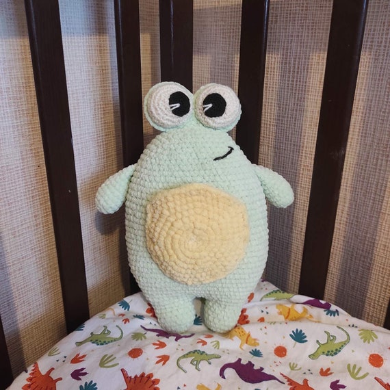 Super Soft Crochet Frog Plushie, Amigurumi Kawaii Plush Stuffed