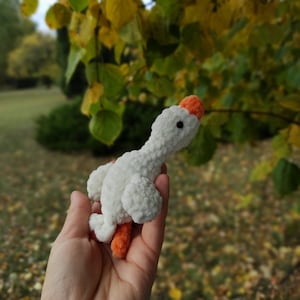 Crochet Goose plush white, Crochet farm toys, Amigurumi crochet keychain goose, I will hug the goose. Handmade perfect gift.