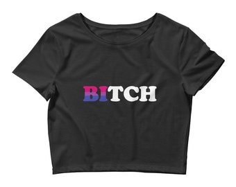 Bi B*tch Bisexual Pride Flag Women’s Crop Top / Funny Bi Pride Shirt / Bisexual Flag Cropped Tee