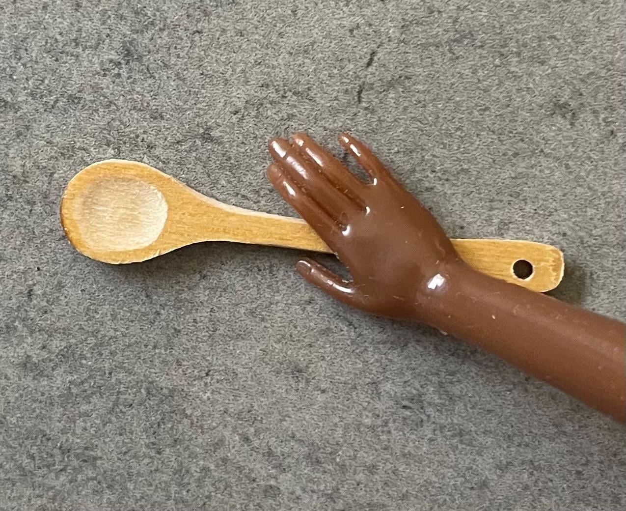 Mini 1:6 Wooden Spoon - Barbie Doll Size/ Miniature Kitchen Supplies/ Barbie Doll Accessories/ 12" dolls/ 1/6 scale