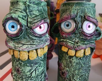Rattle Can Rude Dudes Mini Spray Paint Can Sculpture Ooak Upcycled