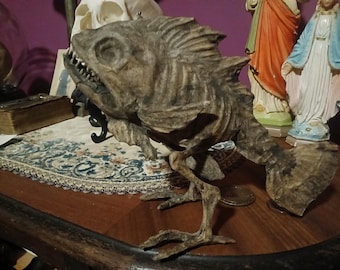 Darwin fish with legs dried specimen sideshow gaff sculpture
