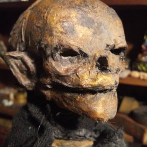 Handmade Mummified Hobgoblin with Display Stand