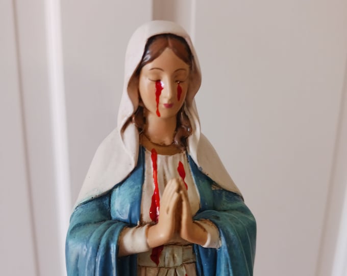 Mary Cries Blood Holy Miracle Statue Etsy