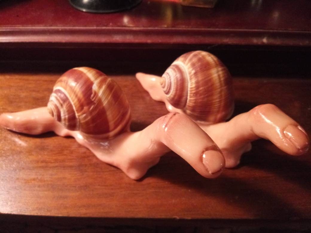 Hand-Sculpted Finger Snail: Unique Art Piece
