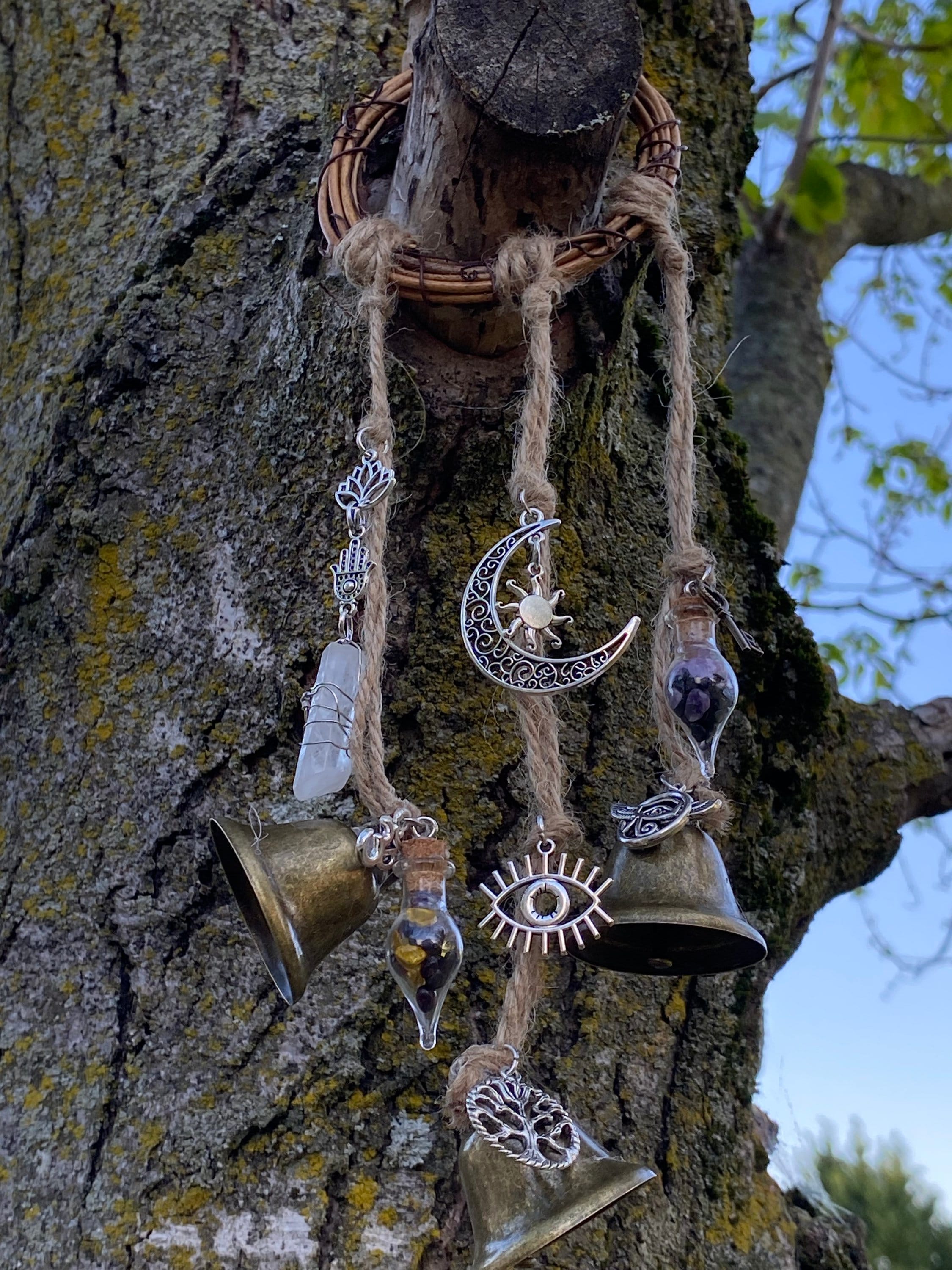 ALIMARO Witch Bells Protection Door Hanger Handmade Witch Bells
